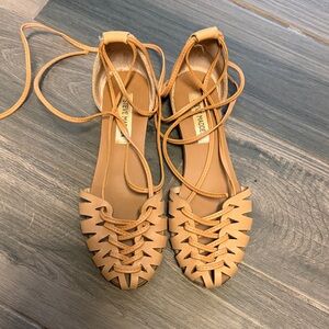 Steve Madden Tan Lace-Up Sandals